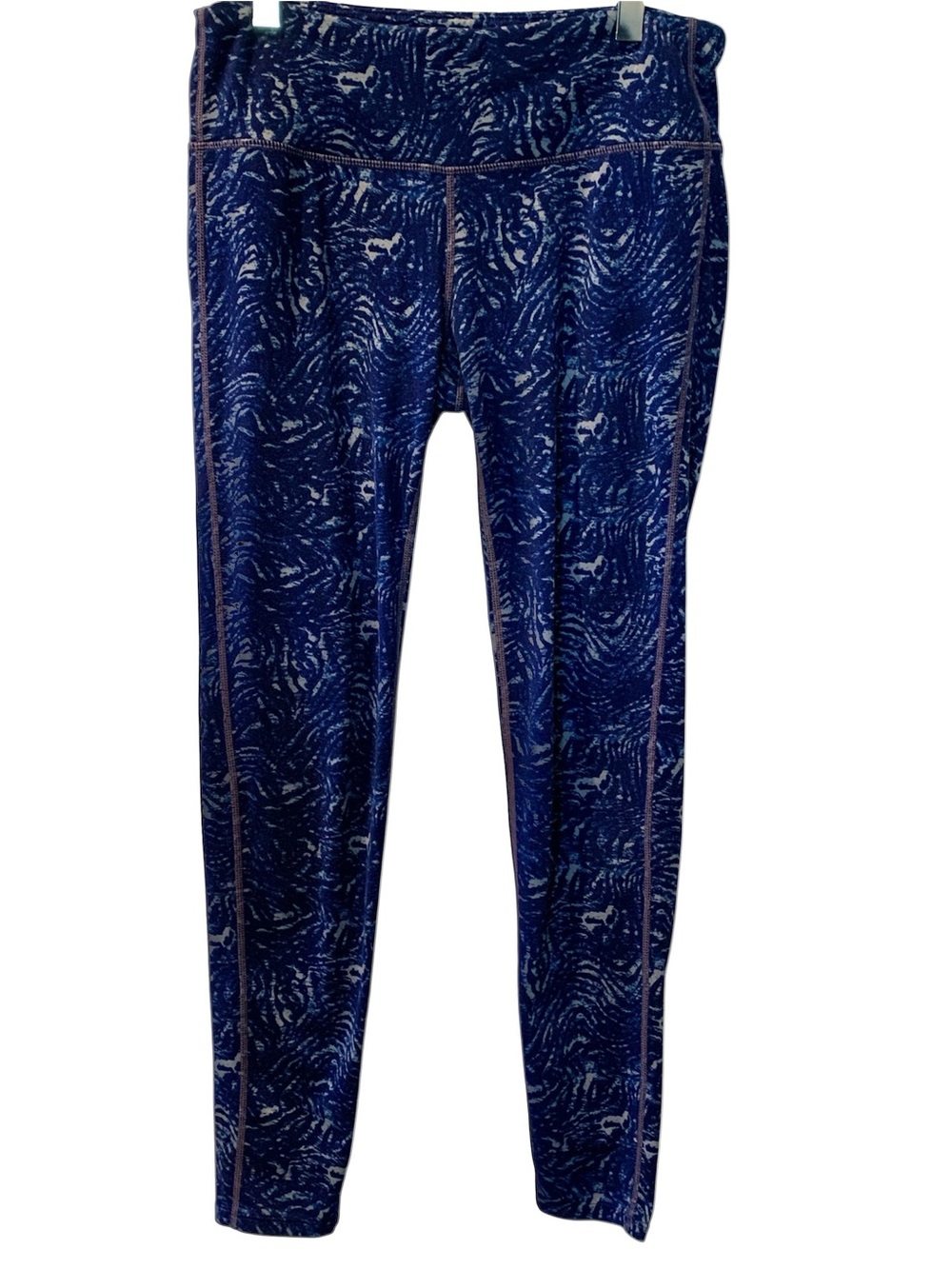 ATHLETA Blue Zebra Chaturanga Leggings Medium